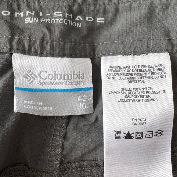 Columbia‎ Omni-Shade Men's 42 Nylon Cargo Shorts Gray Outdoor Performance Hiking - Picture 2 of 13